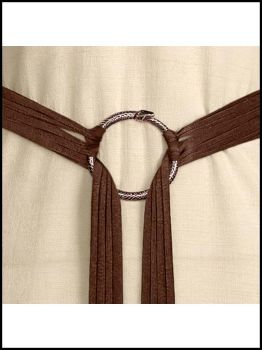 Extra Long Norse Cotton Rope Belt with Ouroboros Buckle Medieval LARP Accessory - Picture 6 of 6